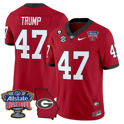 UGA 2025 Sugar Bowl & Georgia Map Patch Vapor Limited Jersey N2 - Stitched