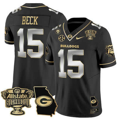 UGA 2025 Sugar Bowl & Georgia Map Patch Vapor Limited Jersey N2 - Stitched
