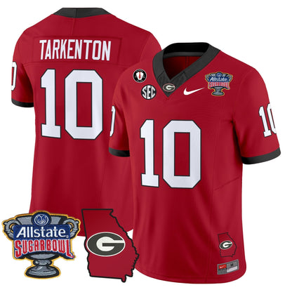 UGA 2025 Sugar Bowl & Georgia Map Patch Vapor Limited Jersey N2 - Stitched