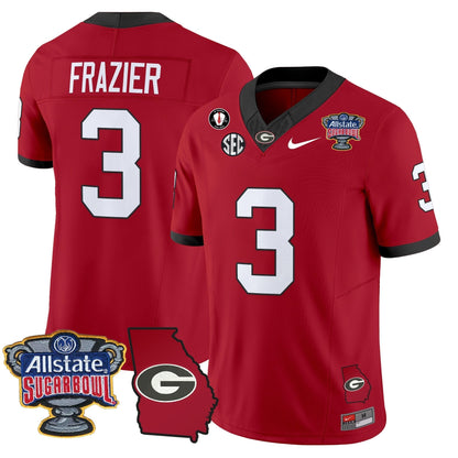 UGA 2025 Sugar Bowl & Georgia Map Patch Vapor Limited Jersey N2 - Stitched