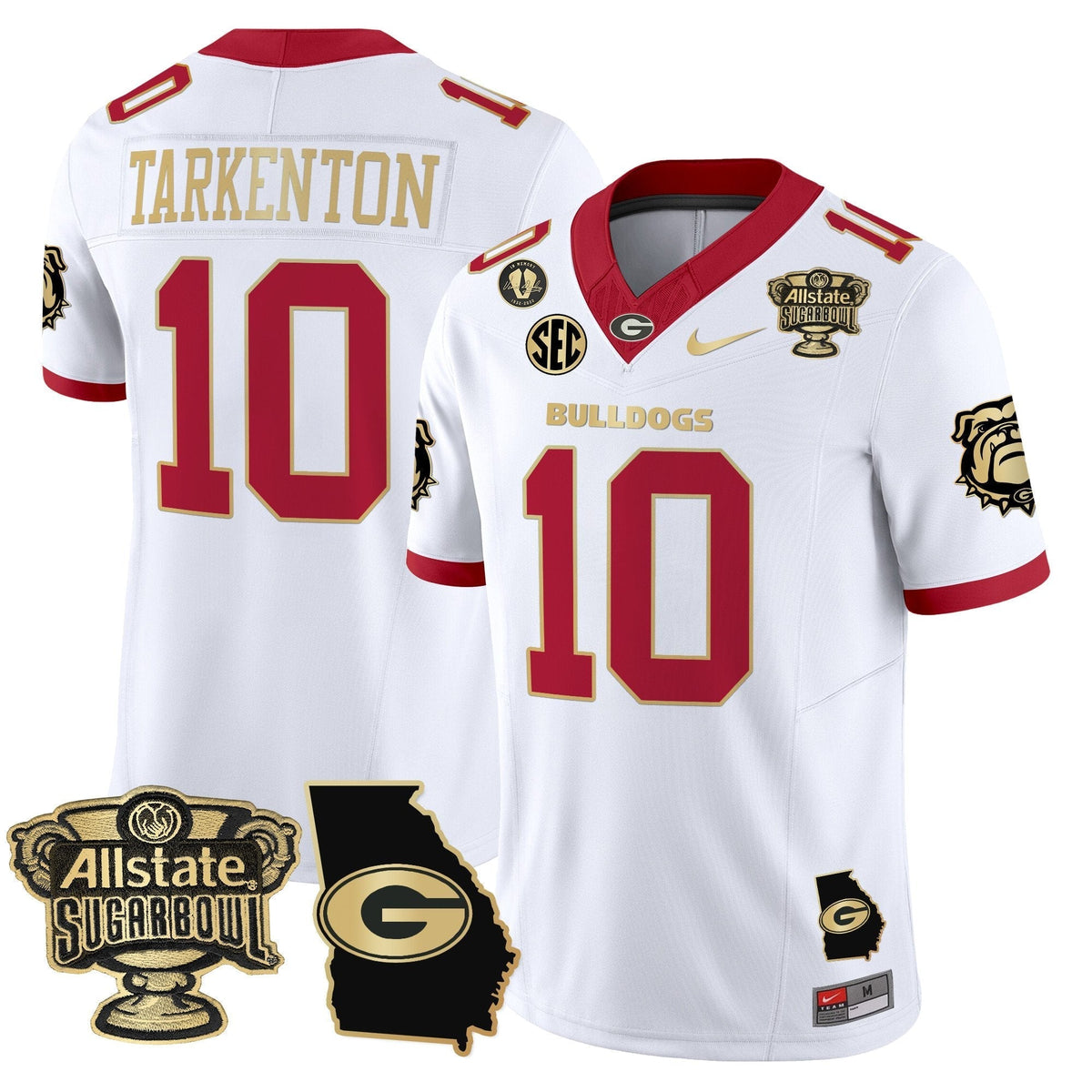 UGA 2025 Sugar Bowl & Georgia Map Patch Vapor Limited Jersey N2 - Stitched