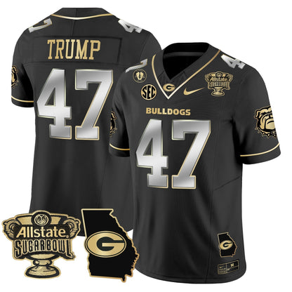 UGA 2025 Sugar Bowl & Georgia Map Patch Vapor Limited Jersey N2 - Stitched