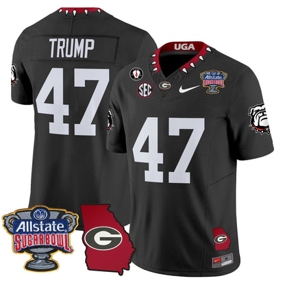 UGA 2025 Sugar Bowl & Georgia Map Patch Vapor Limited Jersey N2 - Stitched