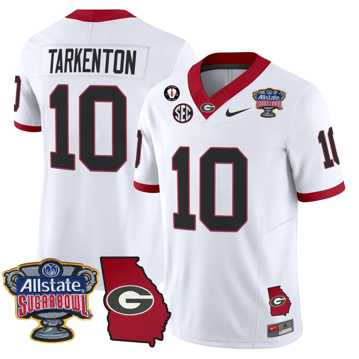 UGA 2025 Sugar Bowl & Georgia Map Patch Vapor Limited Jersey N2 - Stitched