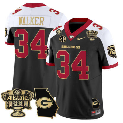 UGA 2025 Sugar Bowl & Georgia Map Patch Vapor Limited Jersey N2 - Stitched