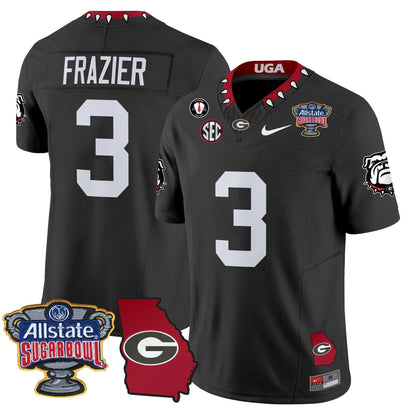 UGA 2025 Sugar Bowl & Georgia Map Patch Vapor Limited Jersey N2 - Stitched