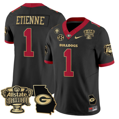UGA 2025 Sugar Bowl & Georgia Map Patch Vapor Limited Jersey N2 - Stitched