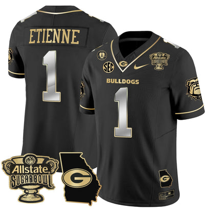 UGA 2025 Sugar Bowl & Georgia Map Patch Vapor Limited Jersey N2 - Stitched