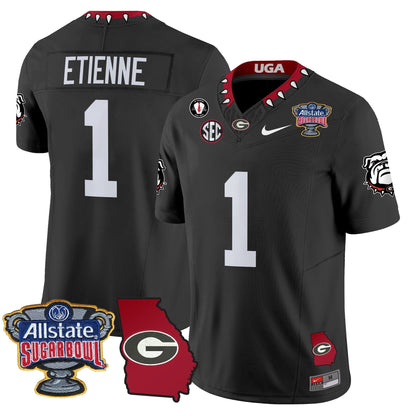 UGA 2025 Sugar Bowl & Georgia Map Patch Vapor Limited Jersey N2 - Stitched
