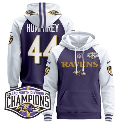 BAL 2024 AFC North Division Champions Patch Pullover Hoodie - Stitched