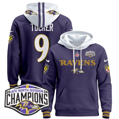 BAL 2024 AFC North Division Champions Patch Pullover Hoodie - Stitched