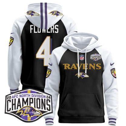 BAL 2024 AFC North Division Champions Patch Pullover Hoodie - Stitched