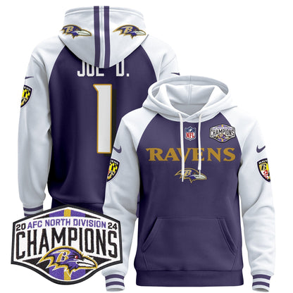 BAL 2024 AFC North Division Champions Patch Pullover Hoodie - Stitched