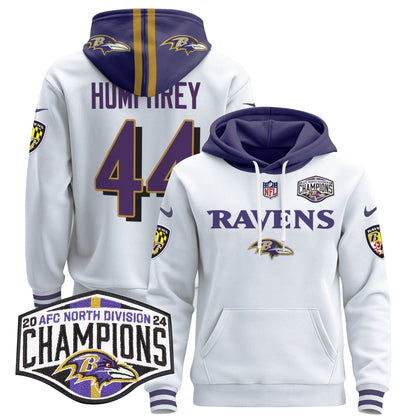 BAL 2024 AFC North Division Champions Patch Pullover Hoodie - Stitched