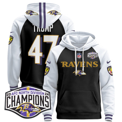 BAL 2024 AFC North Division Champions Patch Pullover Hoodie - Stitched