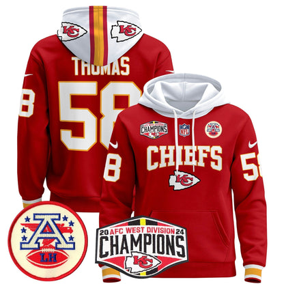 KC 2024 AFC West Division Champions Pullover Hoodie - Stitched