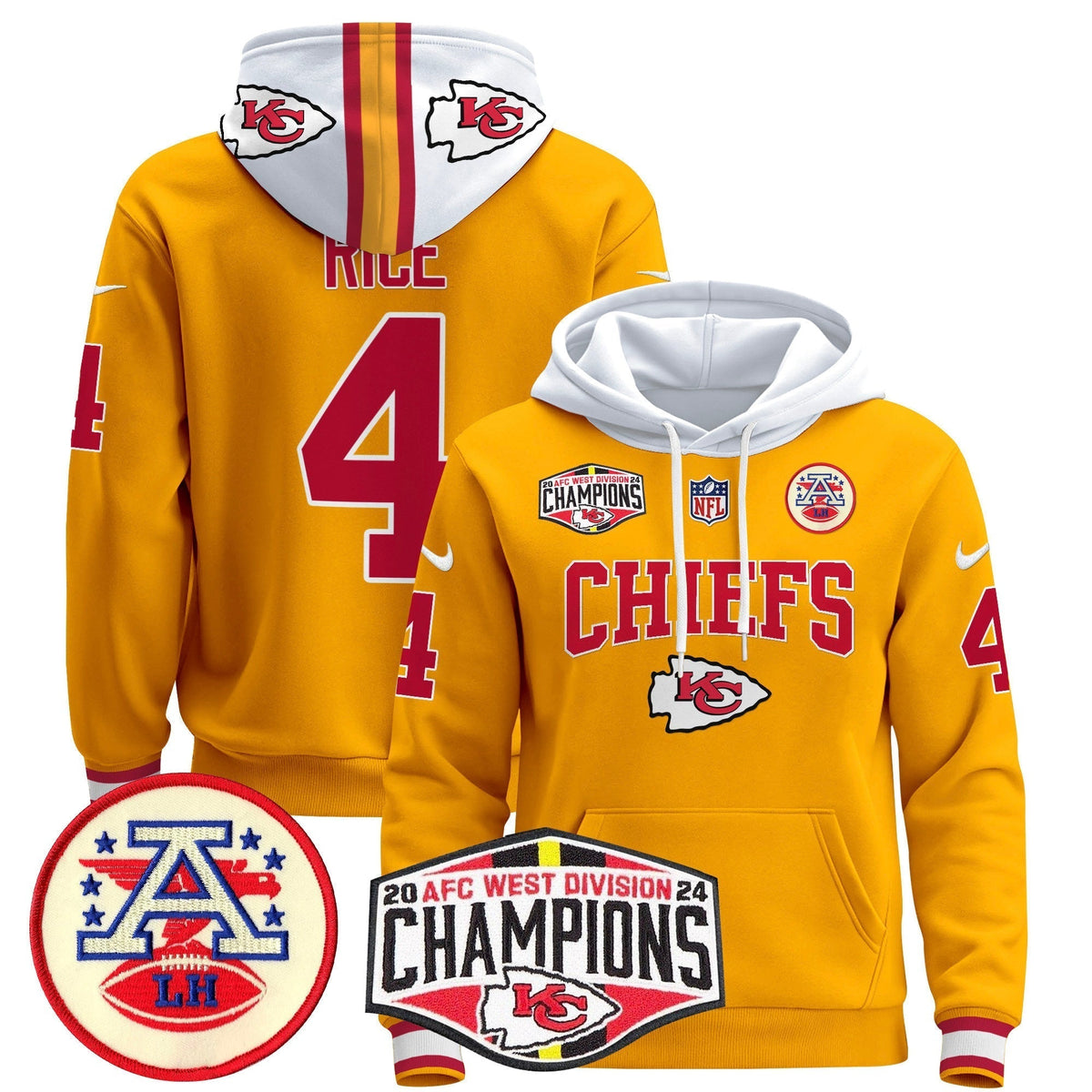 KC 2024 AFC West Division Champions Pullover Hoodie - Stitched
