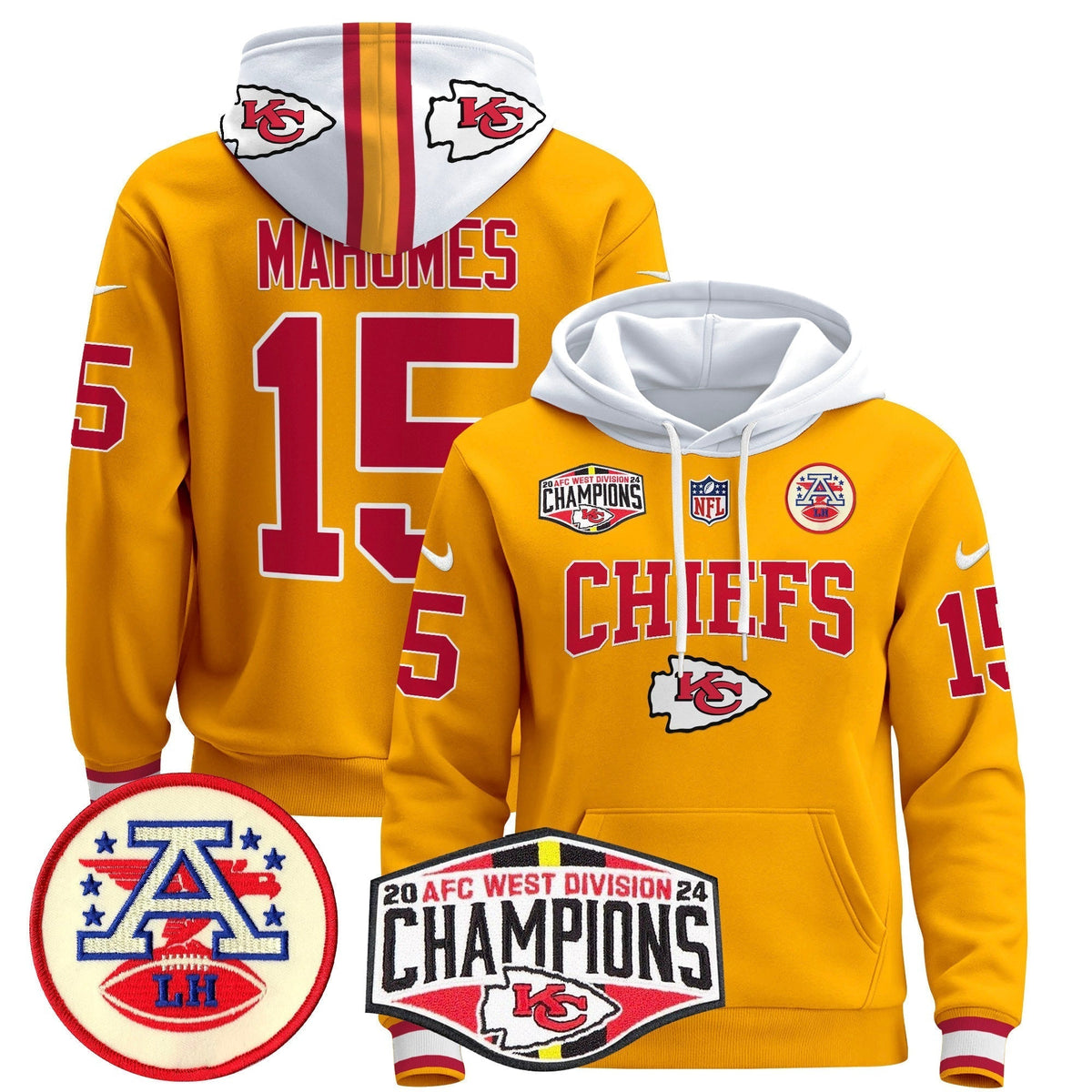 KC 2024 AFC West Division Champions Pullover Hoodie - Stitched