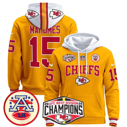KC 2024 AFC West Division Champions Pullover Hoodie - Stitched