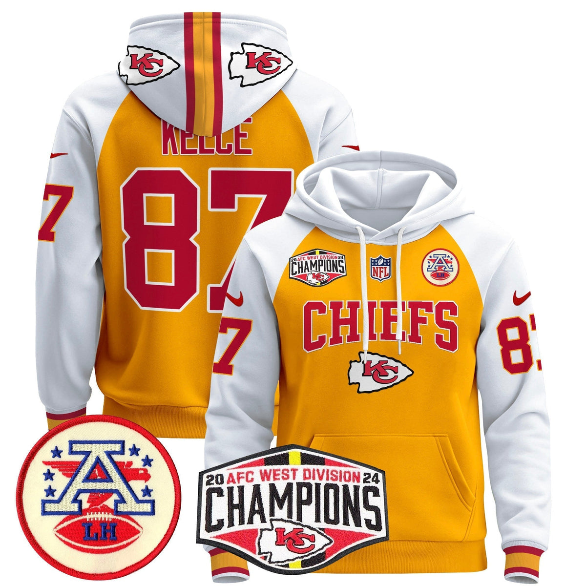 KC 2024 AFC West Division Champions Pullover Hoodie - Stitched