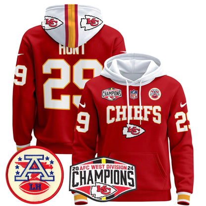 KC 2024 AFC West Division Champions Pullover Hoodie - Stitched