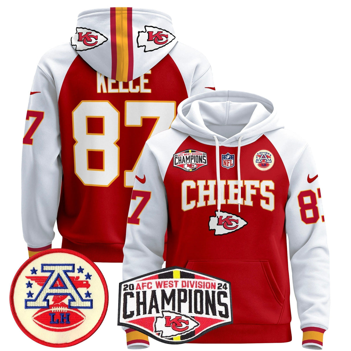 KC 2024 AFC West Division Champions Pullover Hoodie - Stitched