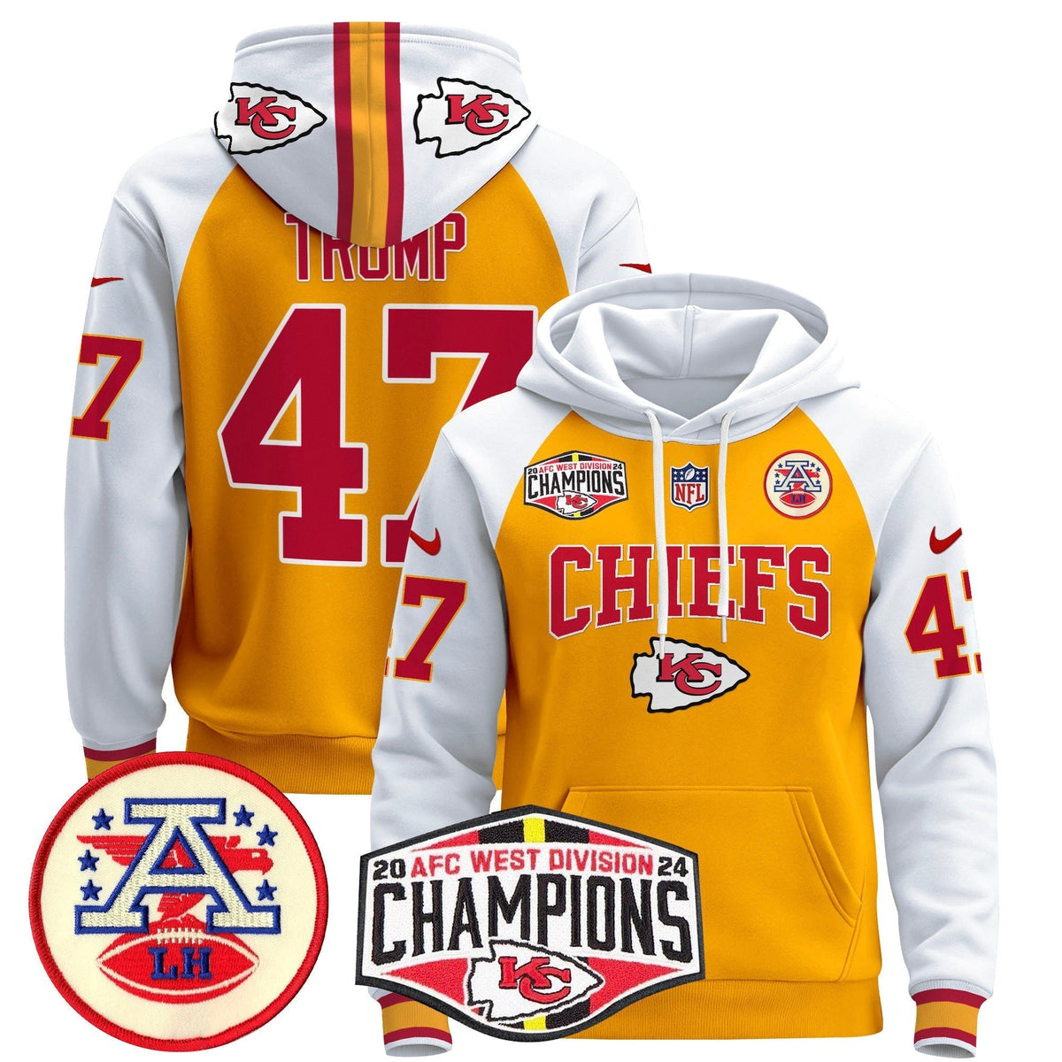 KC 2024 AFC West Division Champions Pullover Hoodie - Stitched