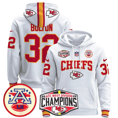 KC 2024 AFC West Division Champions Pullover Hoodie - Stitched