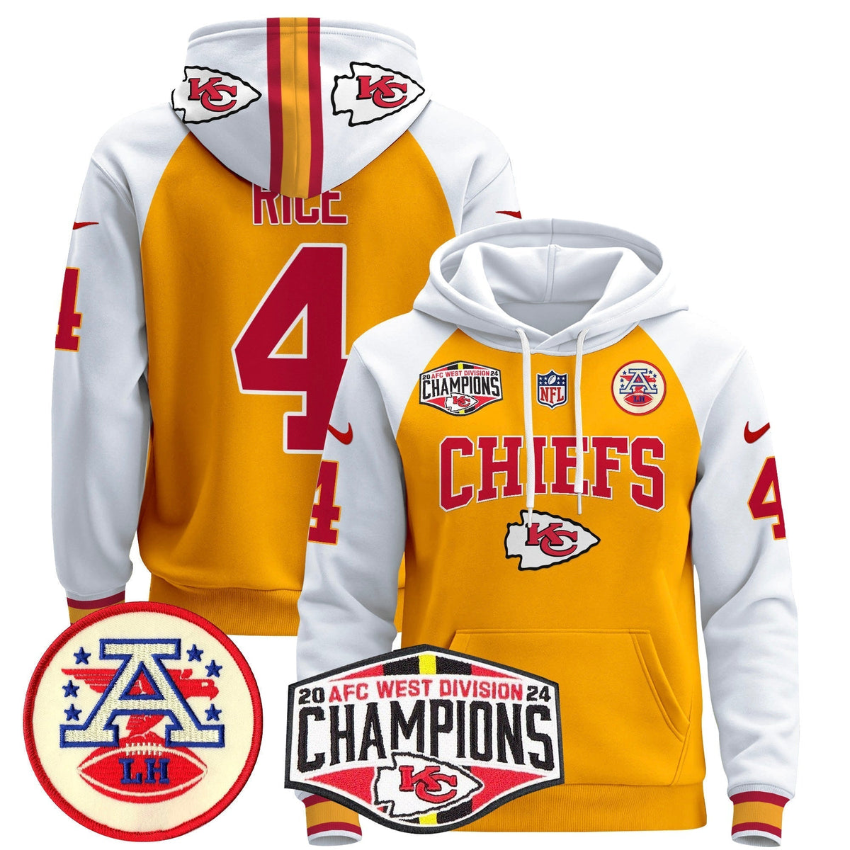 KC 2024 AFC West Division Champions Pullover Hoodie - Stitched