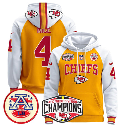 KC 2024 AFC West Division Champions Pullover Hoodie - Stitched