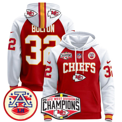 KC 2024 AFC West Division Champions Pullover Hoodie - Stitched