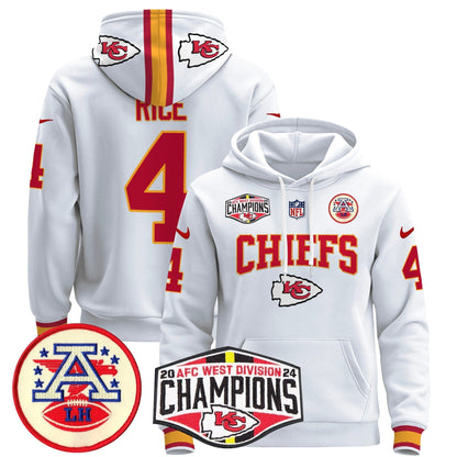 KC 2024 AFC West Division Champions Pullover Hoodie - Stitched