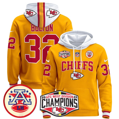 KC 2024 AFC West Division Champions Pullover Hoodie - Stitched