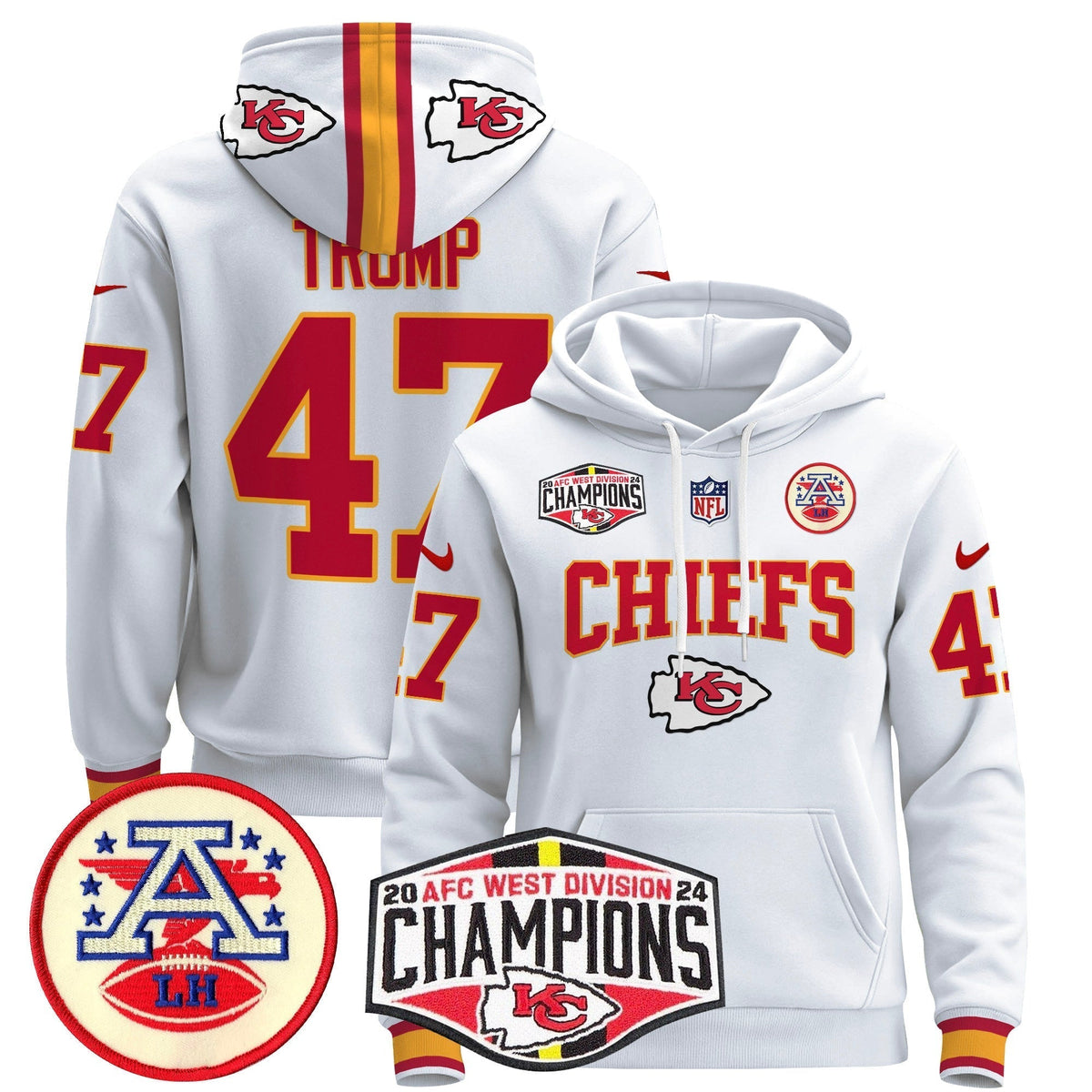 KC 2024 AFC West Division Champions Pullover Hoodie - Stitched