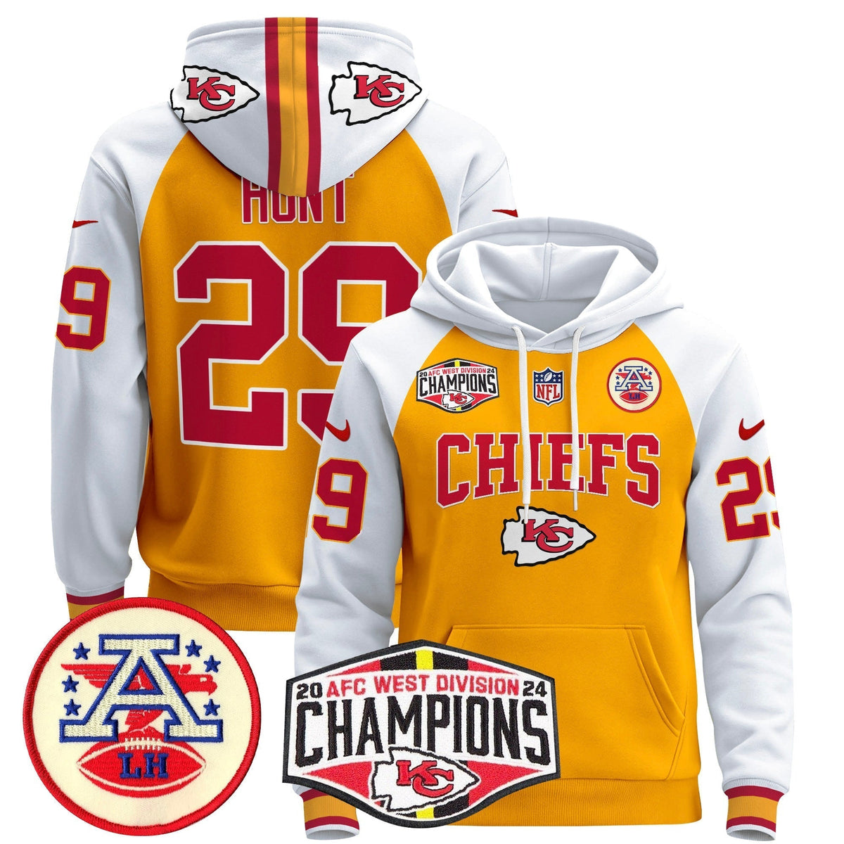 KC 2024 AFC West Division Champions Pullover Hoodie - Stitched
