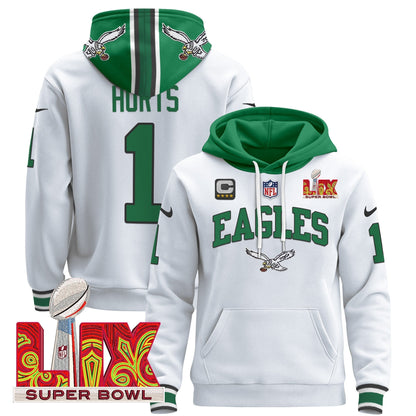 PHI Super Bowl LIX Patch Pullover Hoodie - Stitched