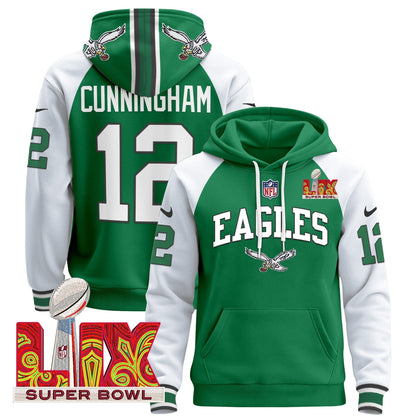 PHI Super Bowl LIX Patch Pullover Hoodie - Stitched