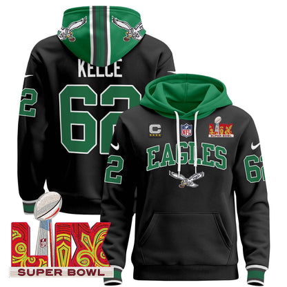 PHI Super Bowl LIX Patch Pullover Hoodie - Stitched