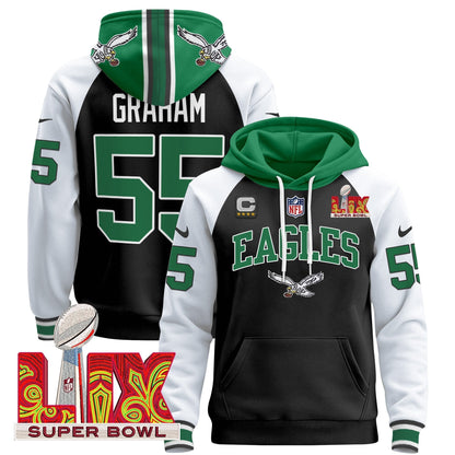 PHI Super Bowl LIX Patch Pullover Hoodie - Stitched
