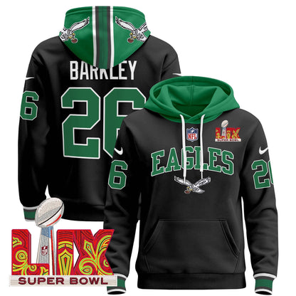 PHI Super Bowl LIX Patch Pullover Hoodie - Stitched