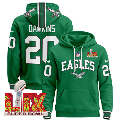 PHI Super Bowl LIX Patch Pullover Hoodie - Stitched