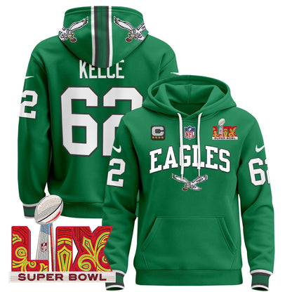 PHI Super Bowl LIX Patch Pullover Hoodie - Stitched