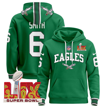 PHI Super Bowl LIX Patch Pullover Hoodie - Stitched