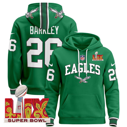 PHI Super Bowl LIX Patch Pullover Hoodie - Stitched