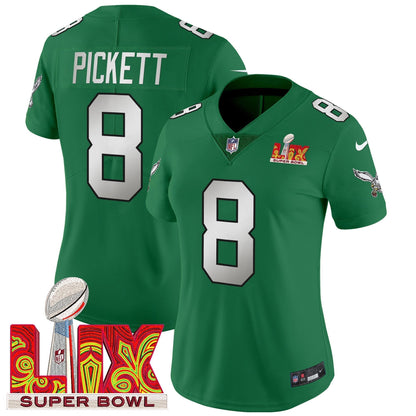 Women's PHI Super Bowl LIX Patch Vapor Limited Jersey - All Stitched