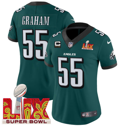 Women's PHI Super Bowl LIX Patch Vapor Limited Jersey - All Stitched