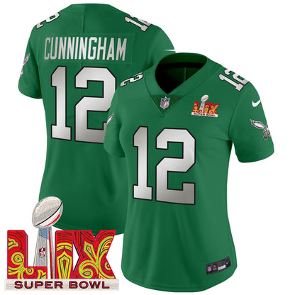 Women's PHI Super Bowl LIX Patch Vapor Limited Jersey - All Stitched