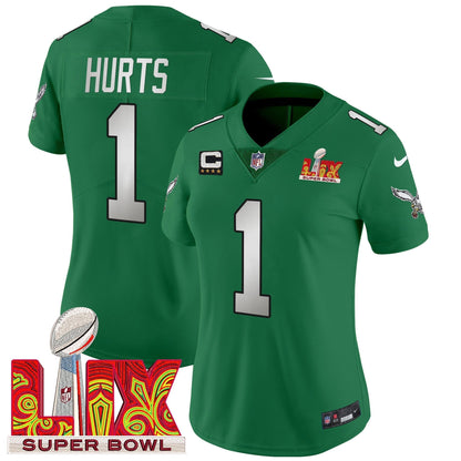 Women's PHI Super Bowl LIX Patch Vapor Limited Jersey - All Stitched