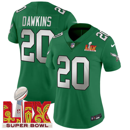 Women's PHI Super Bowl LIX Patch Vapor Limited Jersey - All Stitched