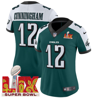 Women's PHI Super Bowl LIX Patch Vapor Limited Jersey - All Stitched